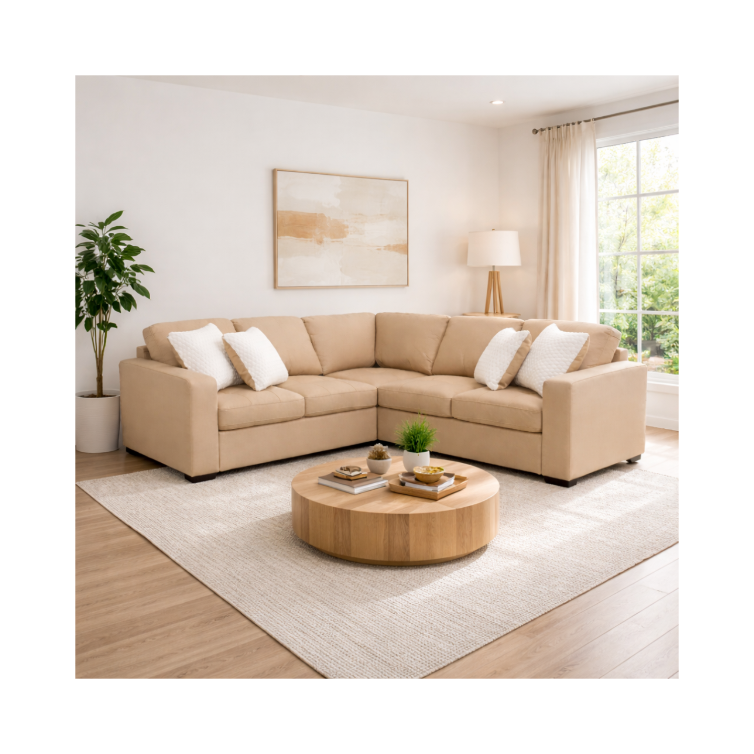 Bjorn Left Pull Out Sleeper Sectional - Soybean - Large