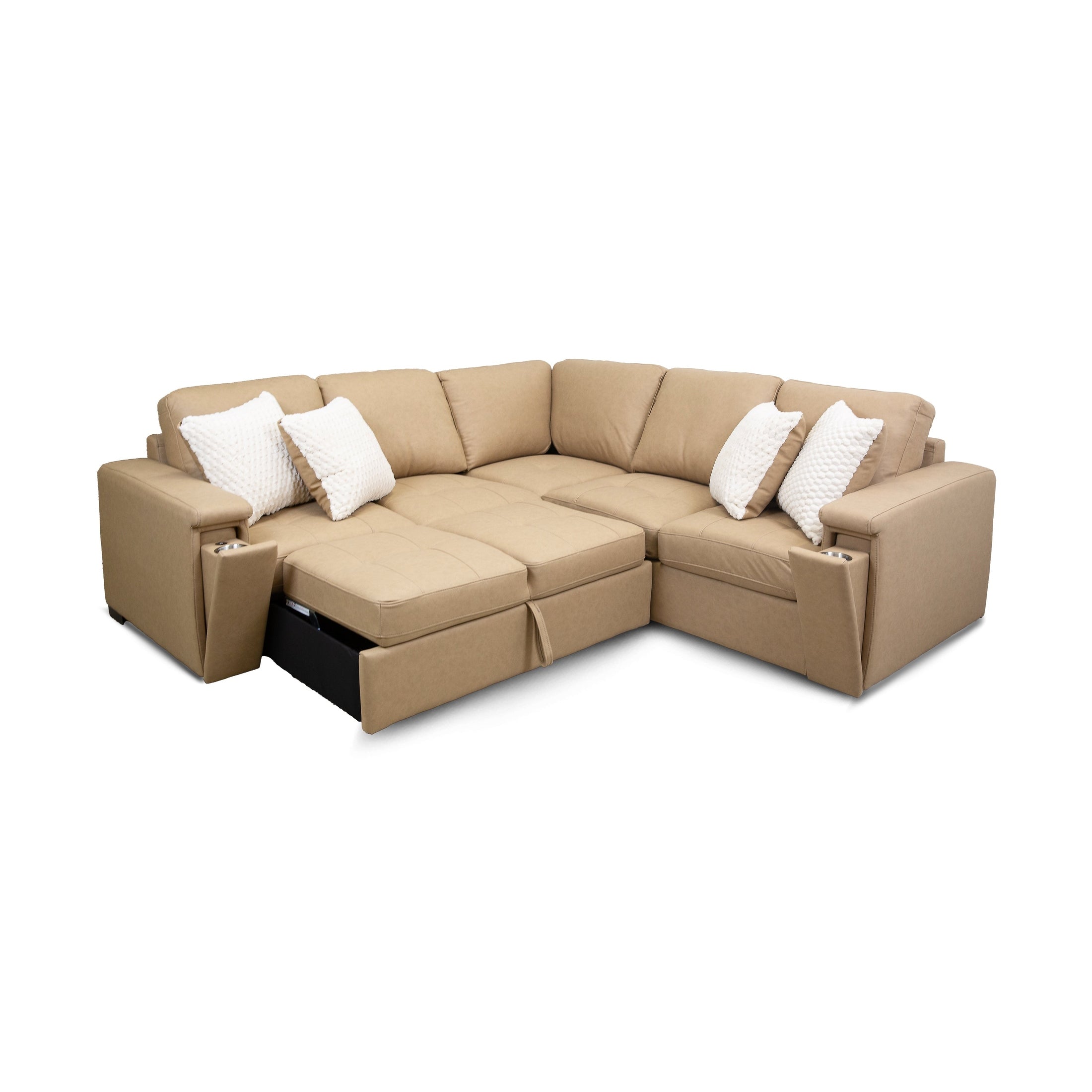 Bjorn Left Pull Out Sleeper Sectional - Soybean - Large