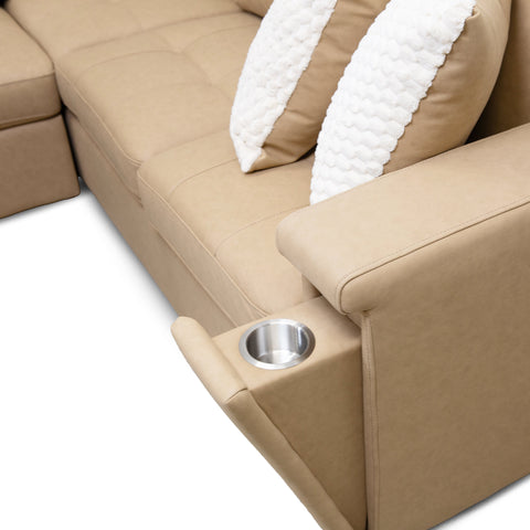 Bjorn Left Pull Out Sleeper Sectional - Soybean - Large