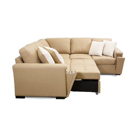 Bjorn Left Pull Out Sleeper Sectional - Soybean - Large