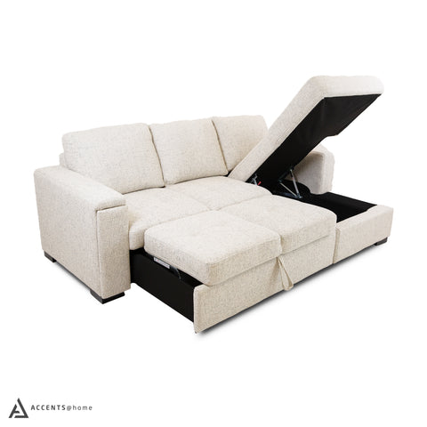 Bjorn Pull Out Sleeper Sectional - Quartz