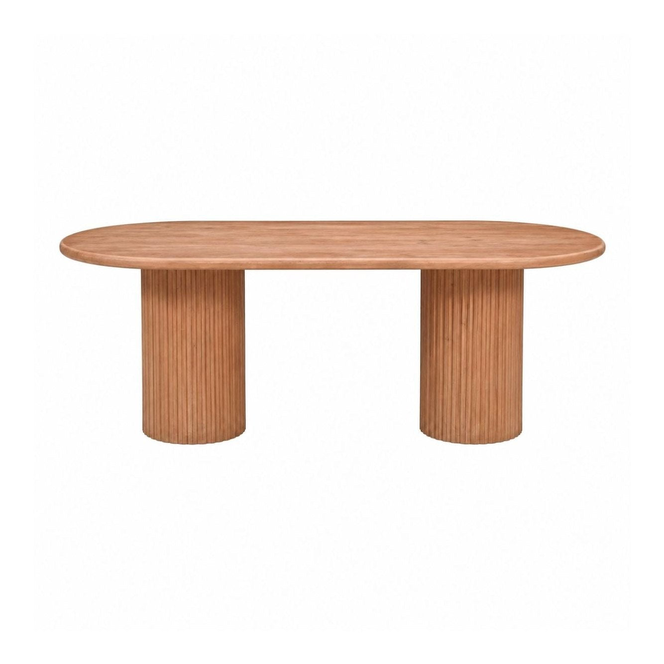 Breck 84" Double Pedestal Dining Table – Natural Oak