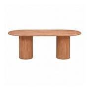 Breck 84" Double Pedestal Dining Table – Natural Oak