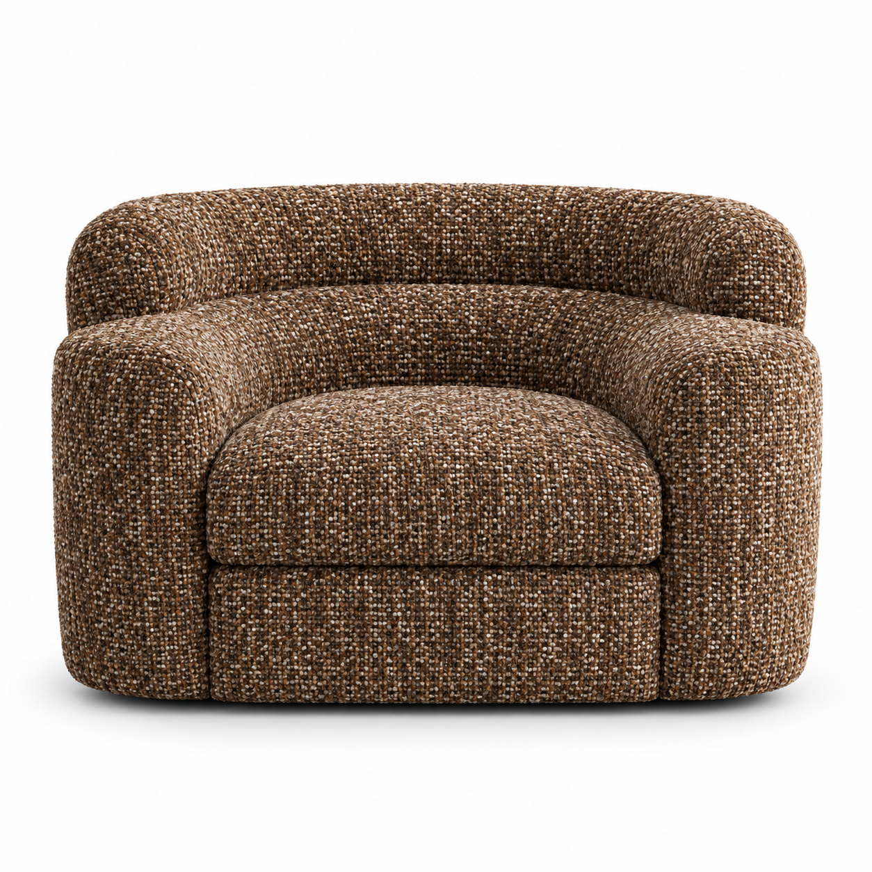 Bron Sculptural Upholstered Accent Chair – Mocha Brown