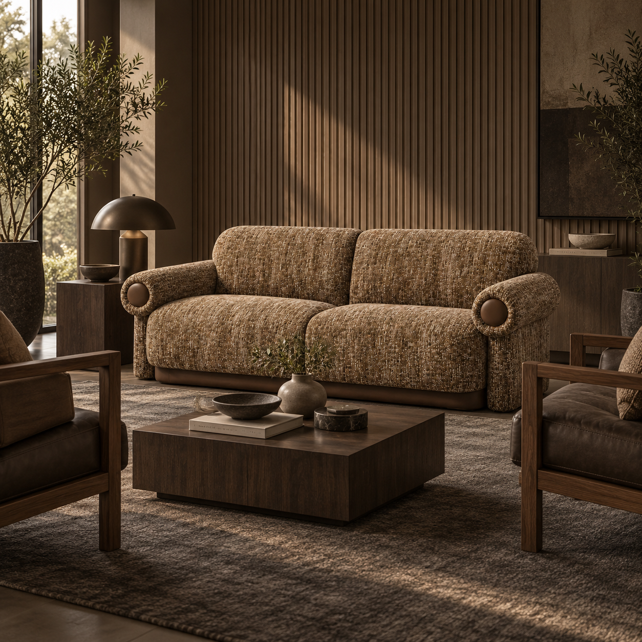 Bronn Sculptural Upholstered Sofa – Toasted Oat