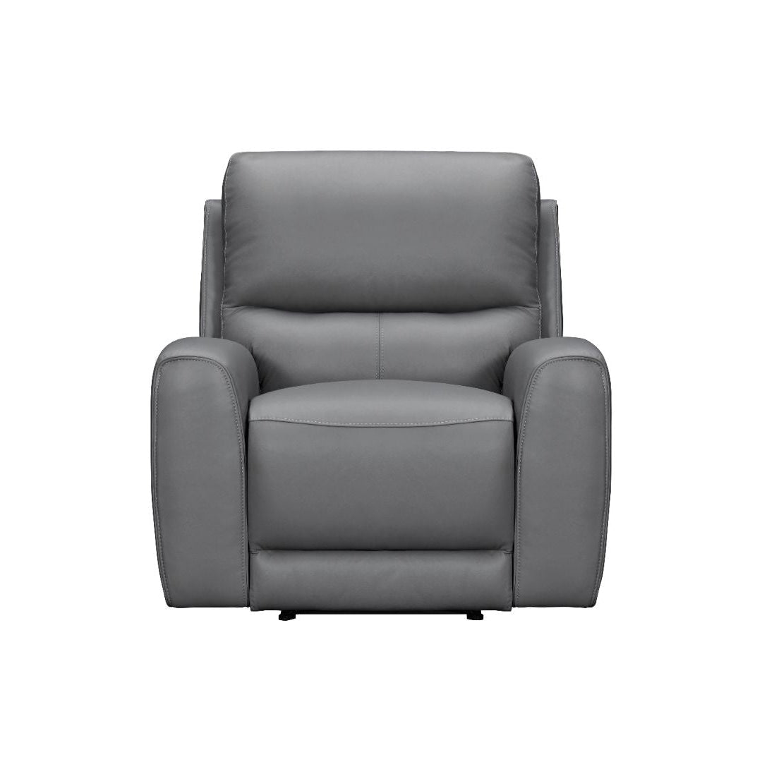 Brooke Leather Power Recliner Chair - Dark Grey