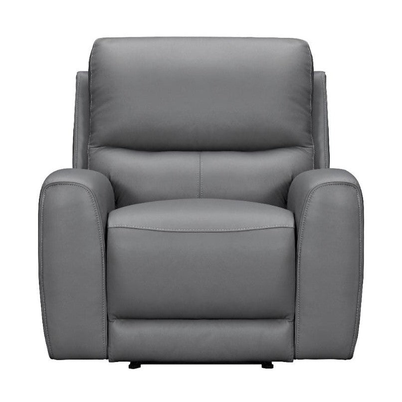 Brooke Leather Power Recliner Chair - Dark Grey