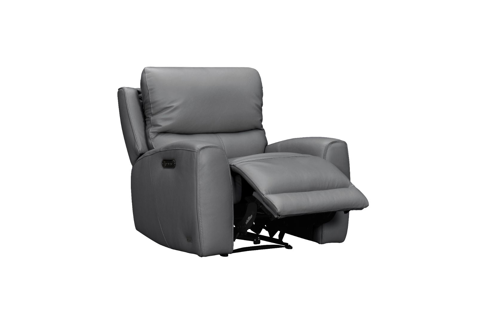 Brooke Leather Power Recliner Chair - Dark Grey