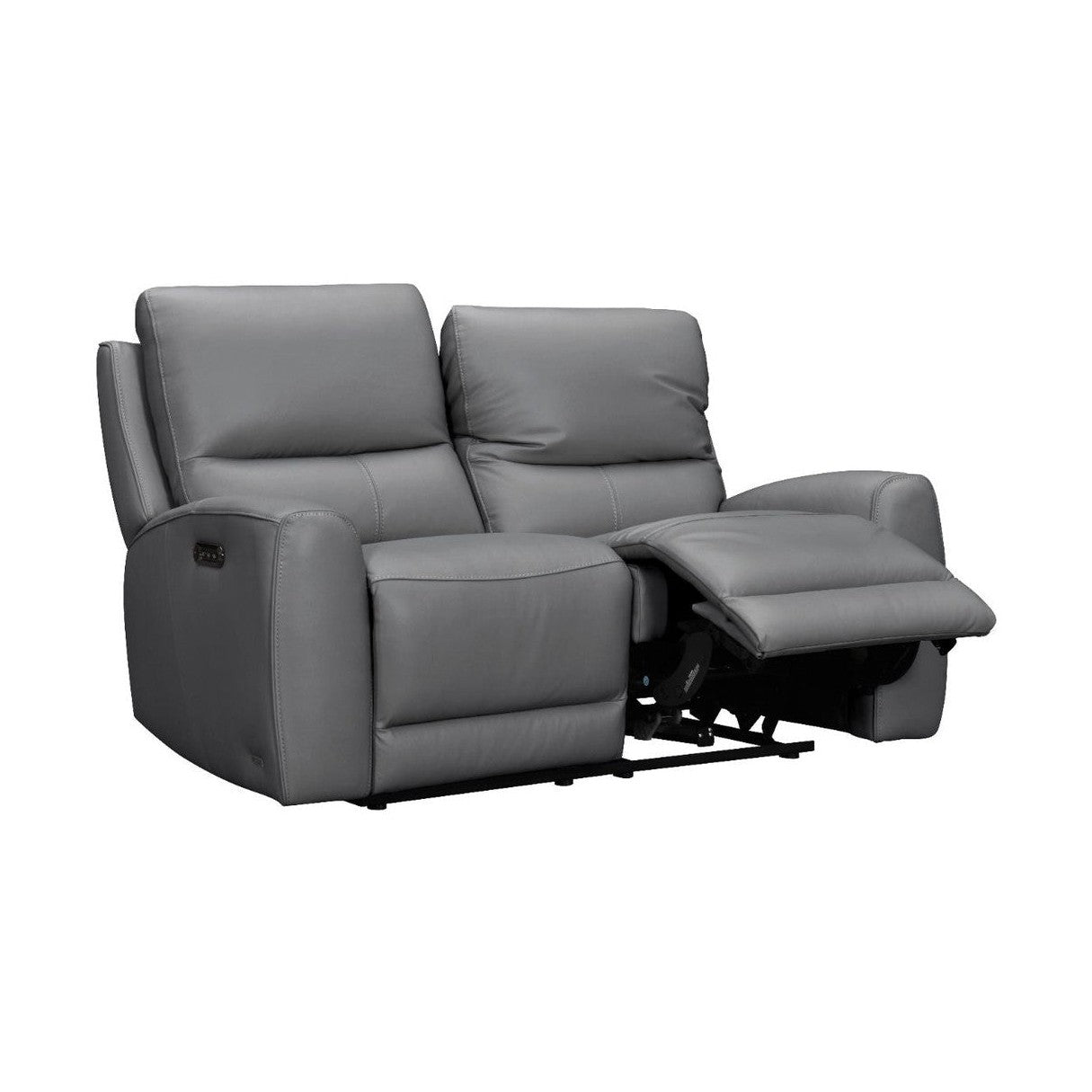 Brooke Leather Power Recliner Loveseat - Dark Grey