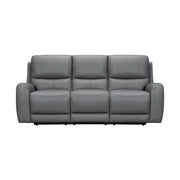 Brooke Leather Power Recliner Sofa - Dark Grey