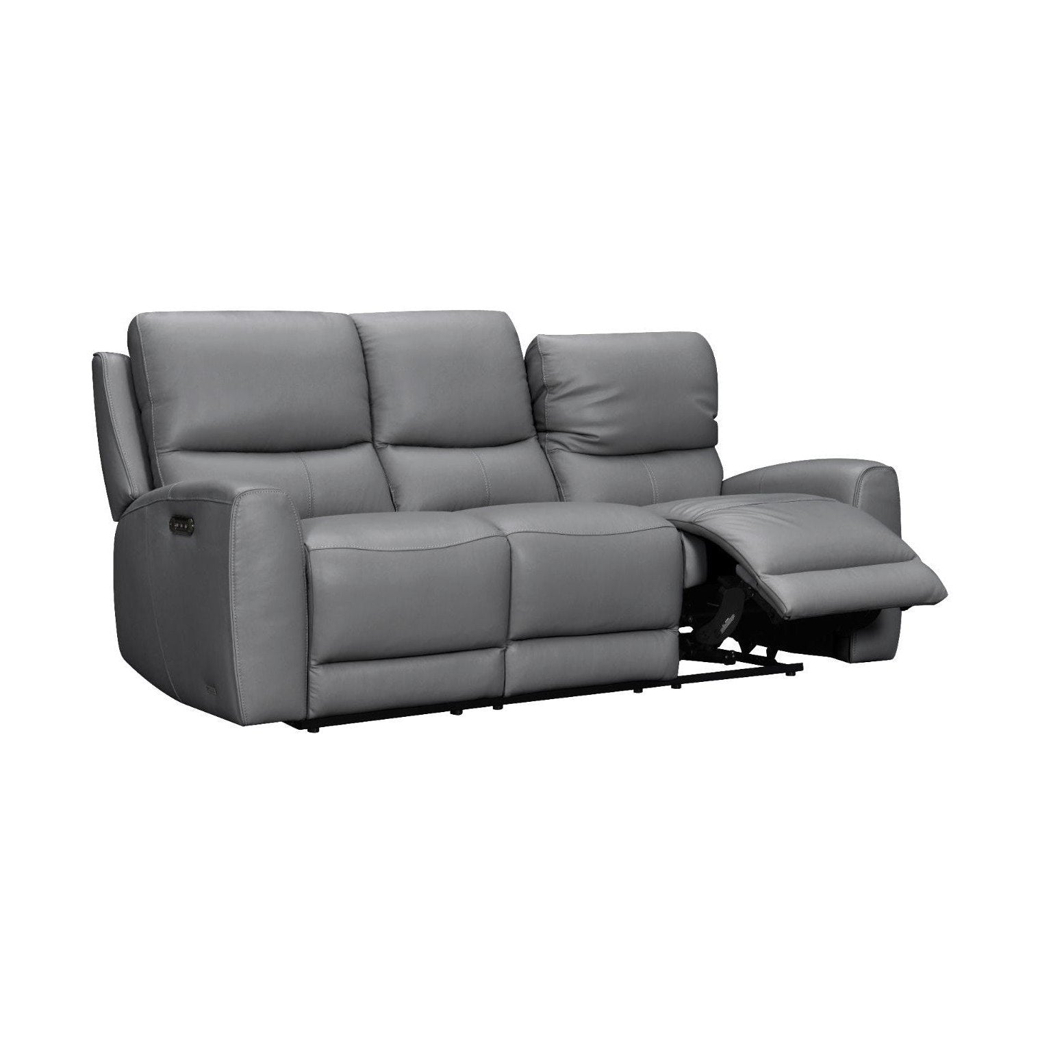 Brooke Leather Power Recliner Sofa - Dark Grey