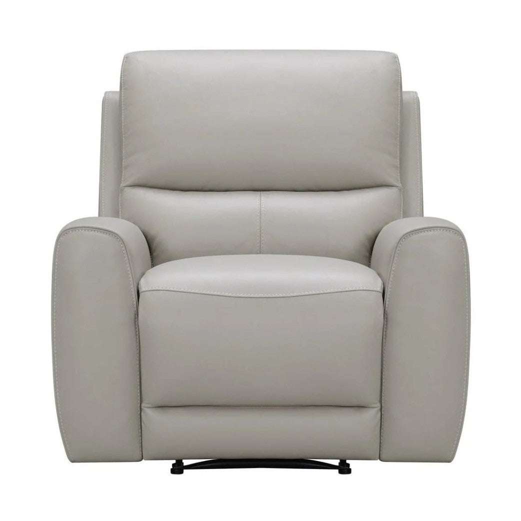 Brooke Leather Power Recliner Chair - Light Grey