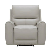 Brooke Leather Power Recliner Chair - Light Grey
