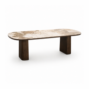 Brookvale Modern Dining Table with Red Oak Veneer & Ceramic Top