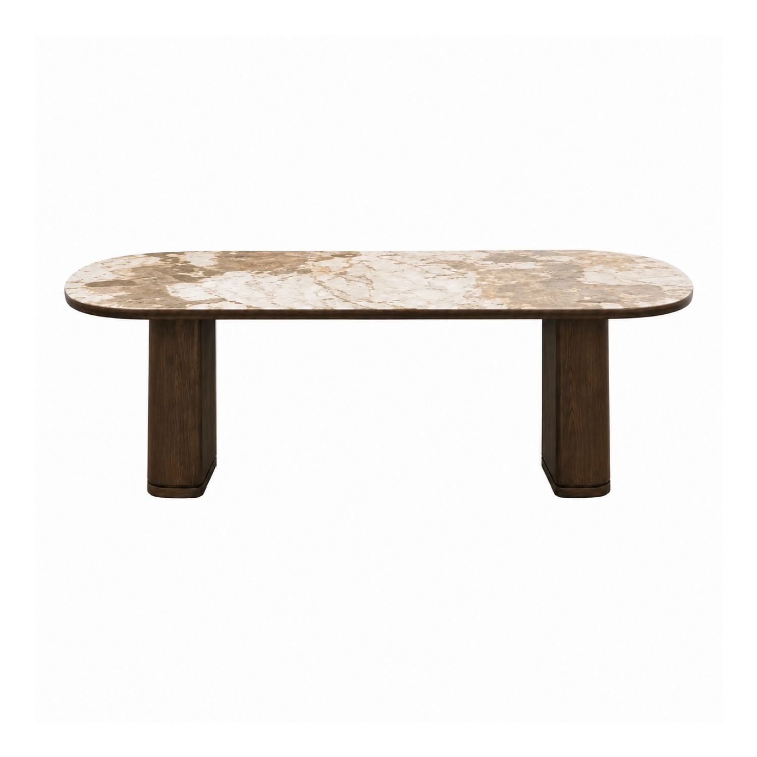 Brookvale Modern Dining Table with Red Oak Veneer & Ceramic Top