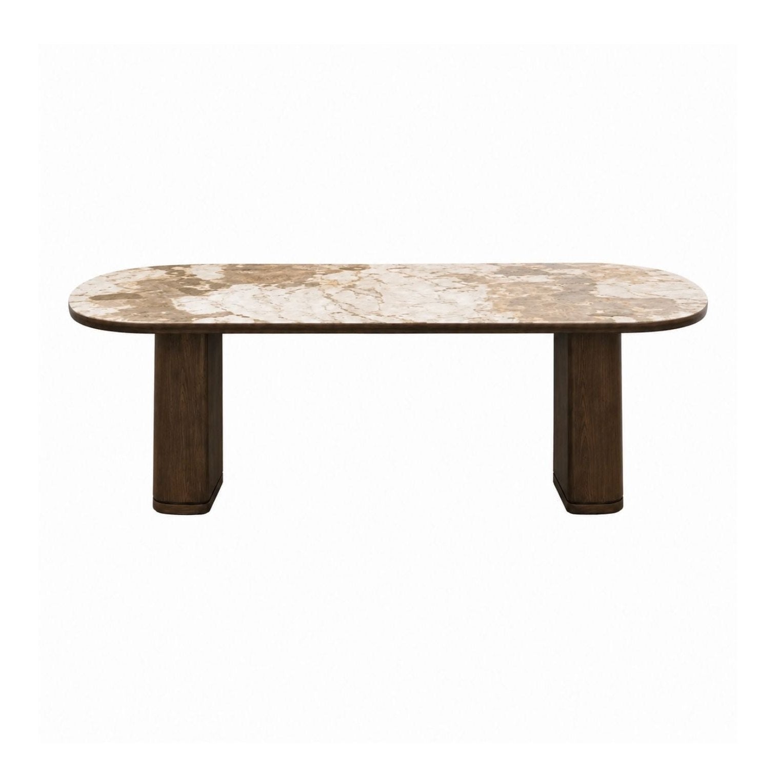 Brookvale Modern Dining Table with Red Oak Veneer & Ceramic Top