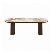 Brookvale Modern Dining Table with Red Oak Veneer & Ceramic Top