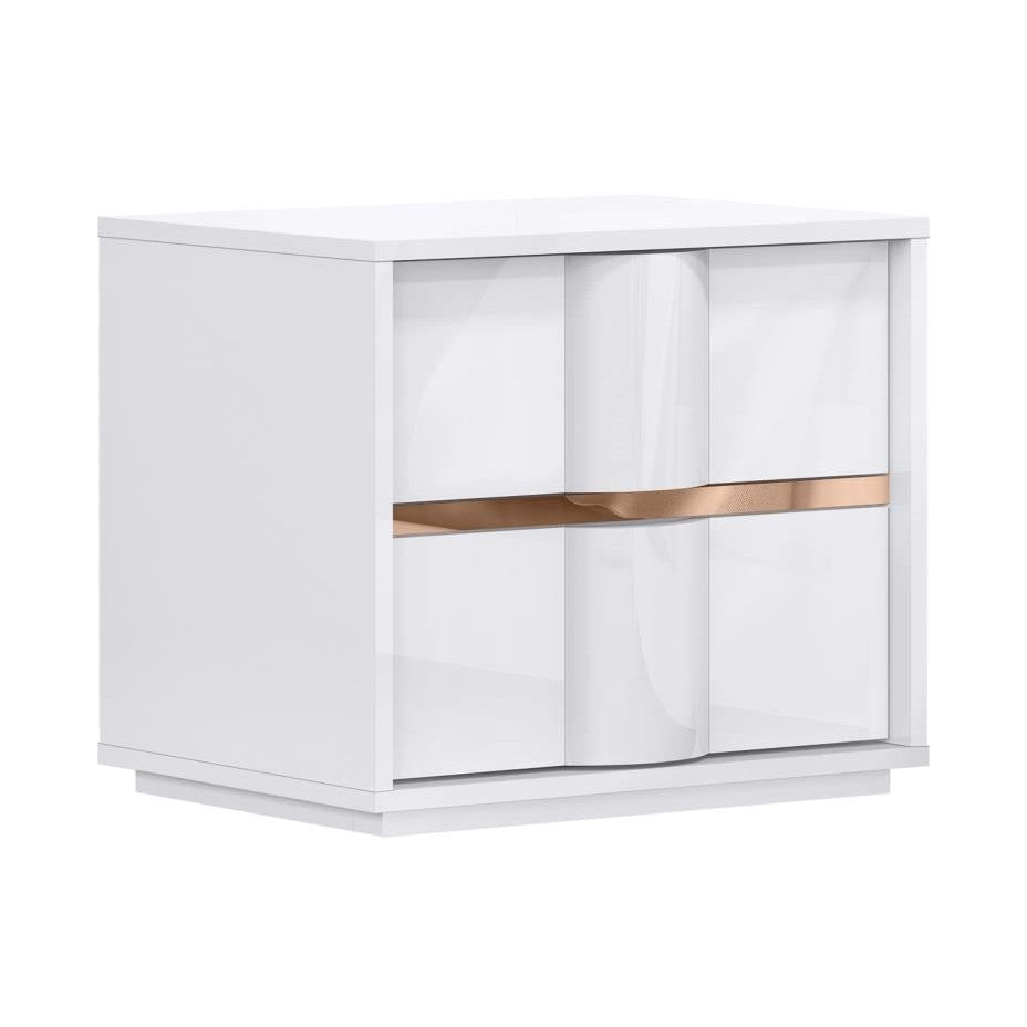Ondine White Glossy Night Stand