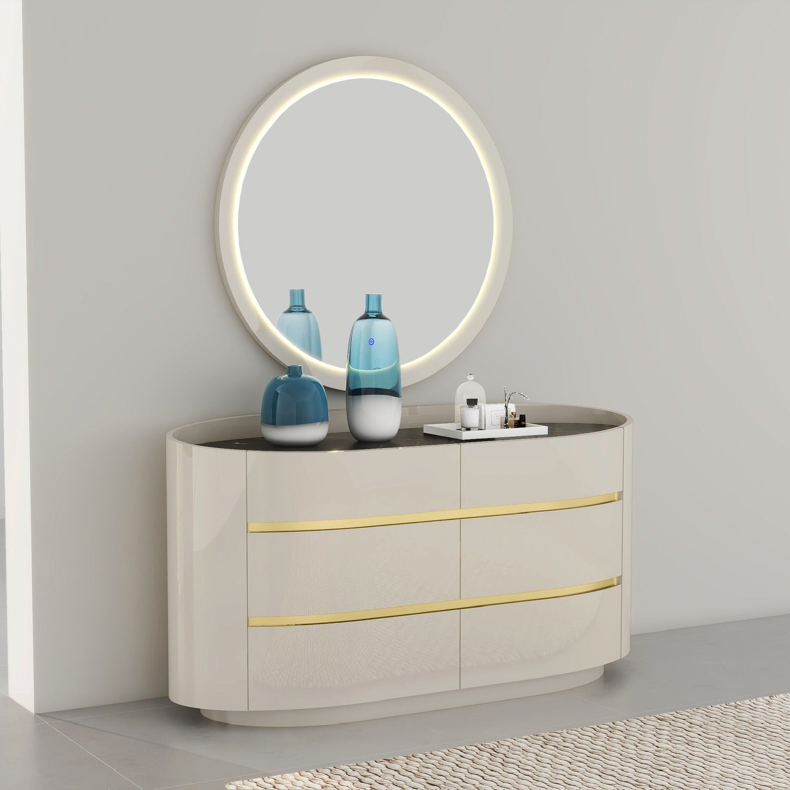 Zelie Glossy 6 Drawer Dresser