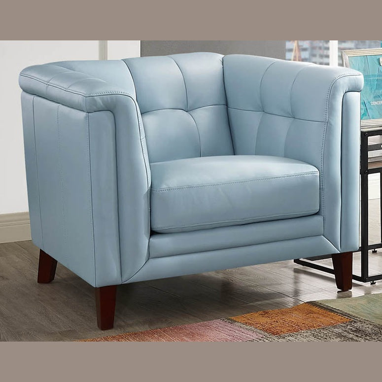 Arvon Genuine Leather Accent Chair