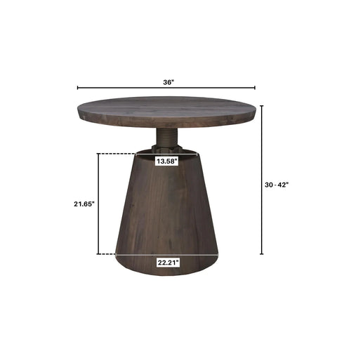 Bronx Bistro Crank Table - Vinegar Matte