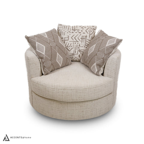 Calista Accent Swivel Chair - Pearl