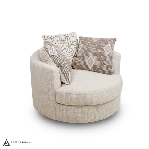 Calista Accent Swivel Chair - Pearl