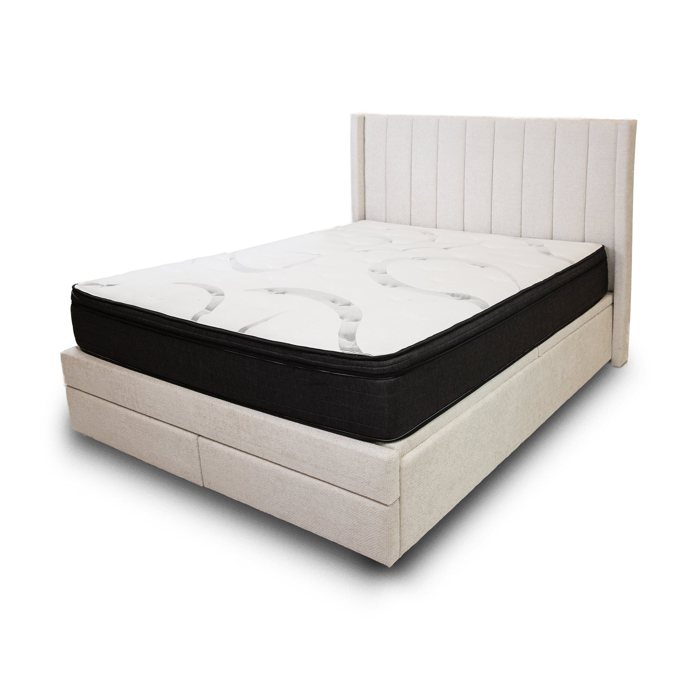 Candice Storage Double Bed With Drawers - Pearl