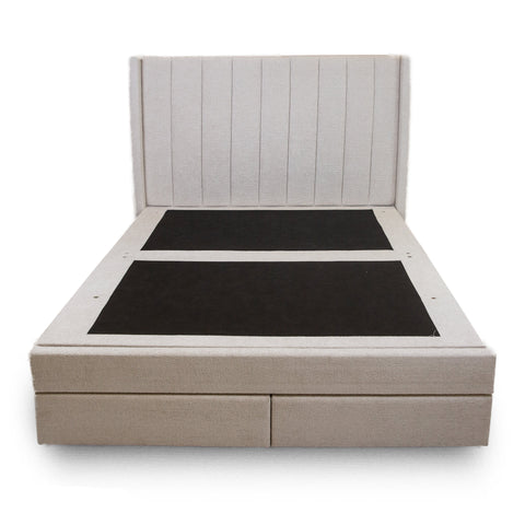Candice Storage Double Bed With Drawers - Pearl