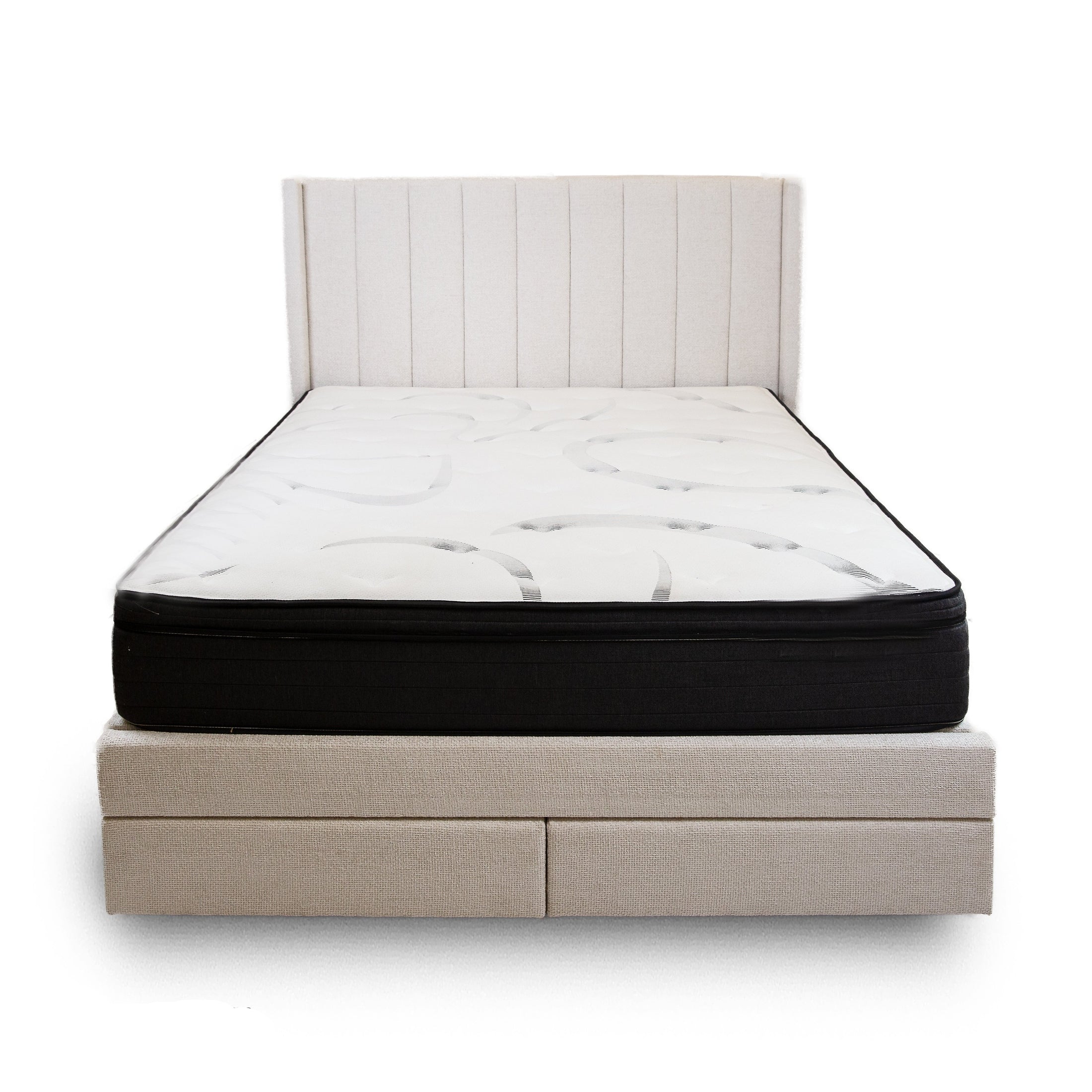 Candice Storage Double Bed With Drawers - Pearl