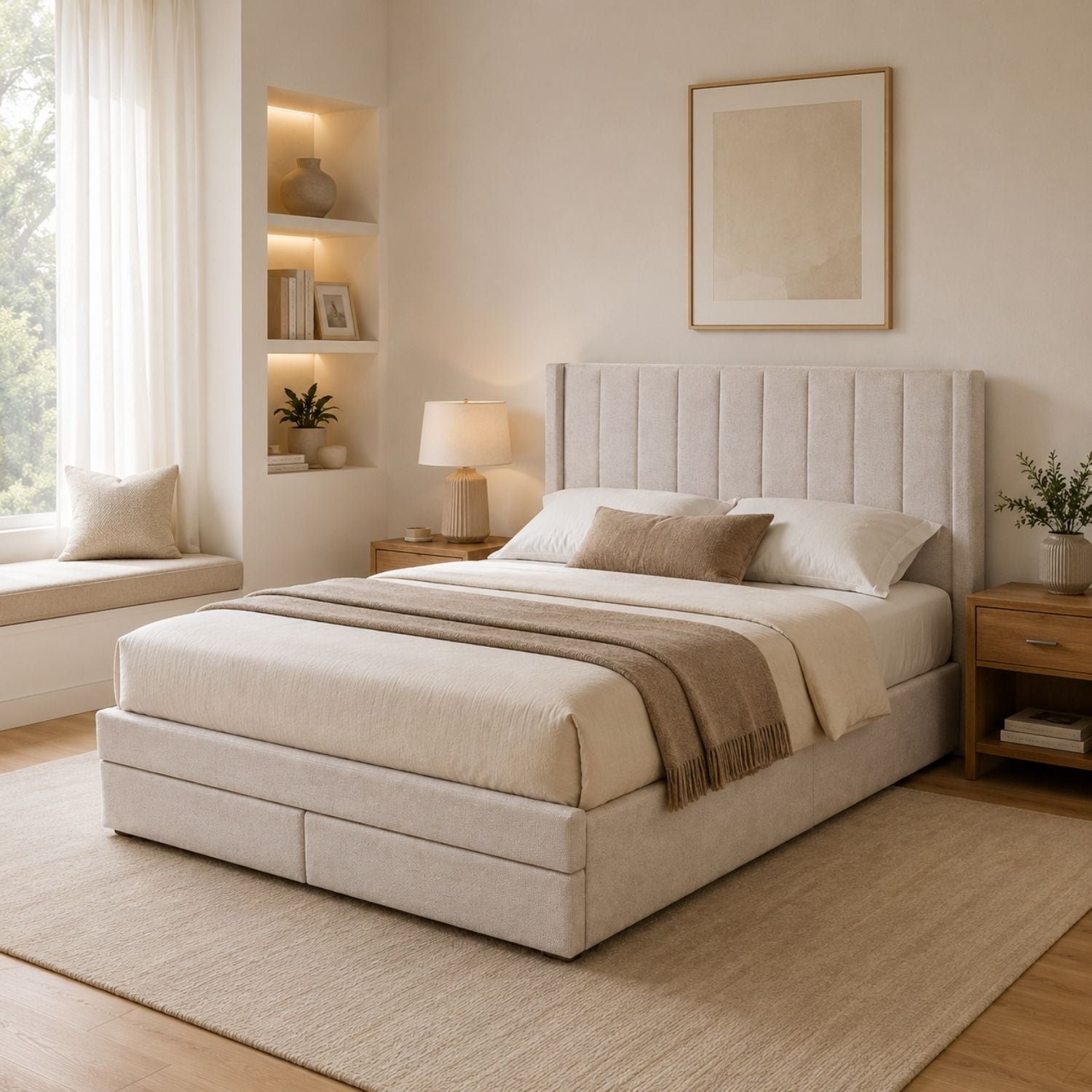 Candice Storage Bed With Drawers - Pearl