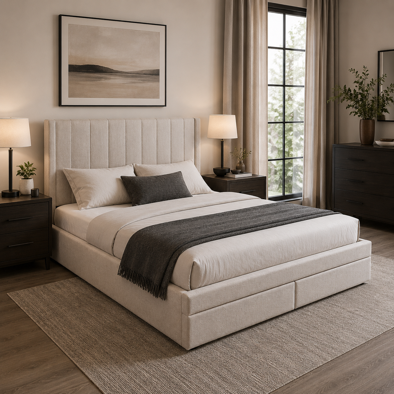 Candice Storage Bed With Drawers - Pearl
