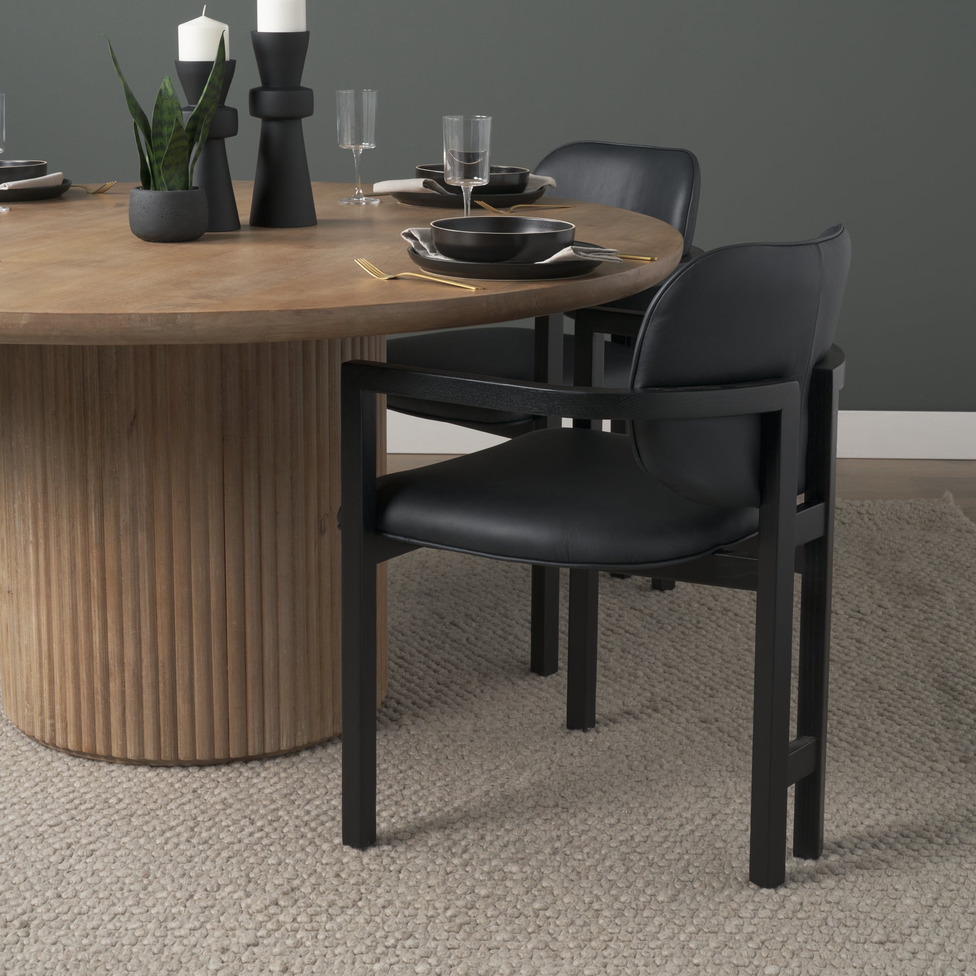 Carlisle Curved Leather Dining chair