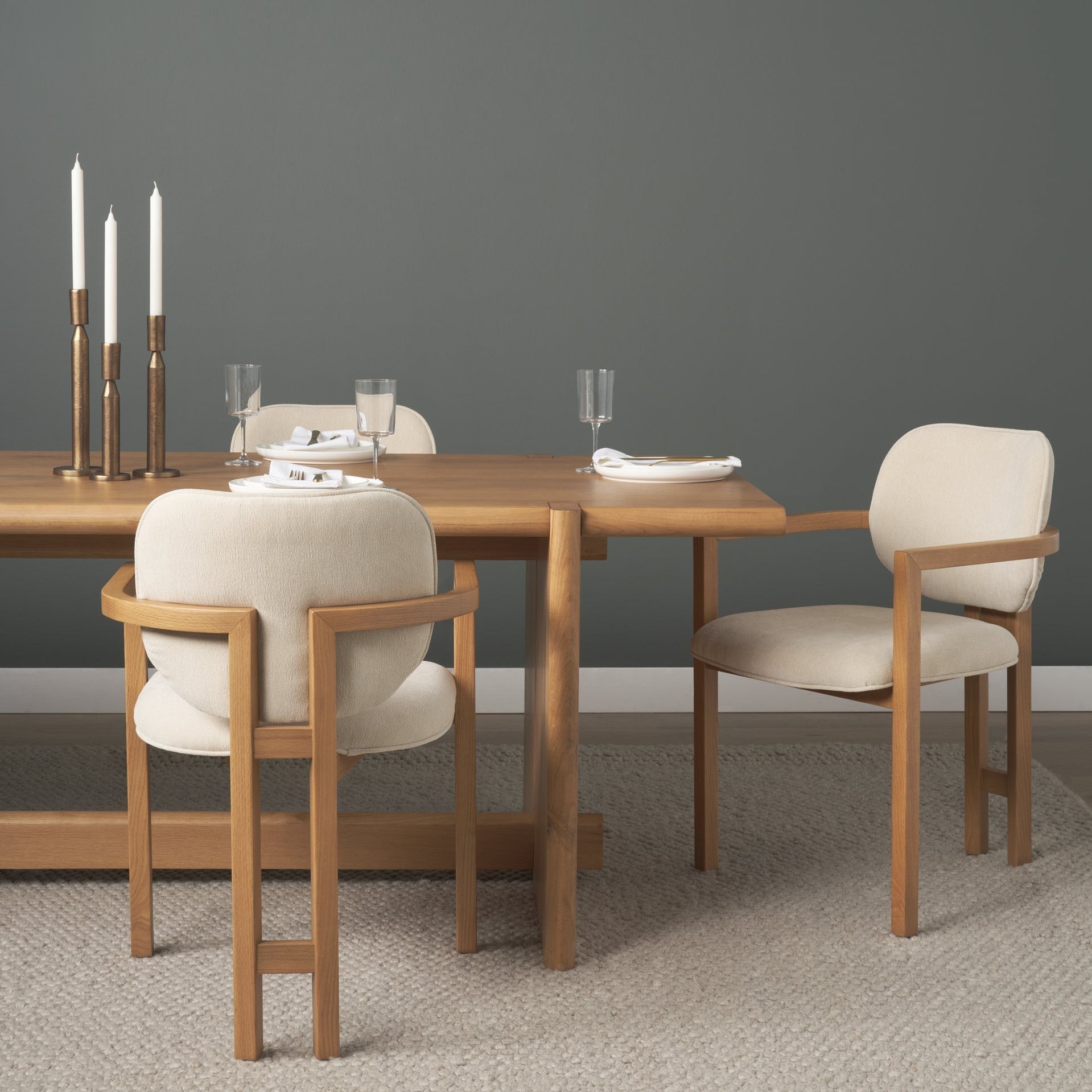 Carlisle Curved Cream Dining Chair