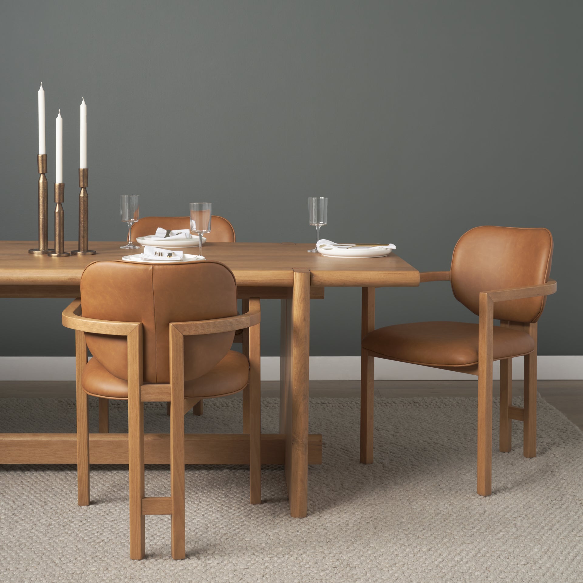 Carlisle Curved Leather Dining chair