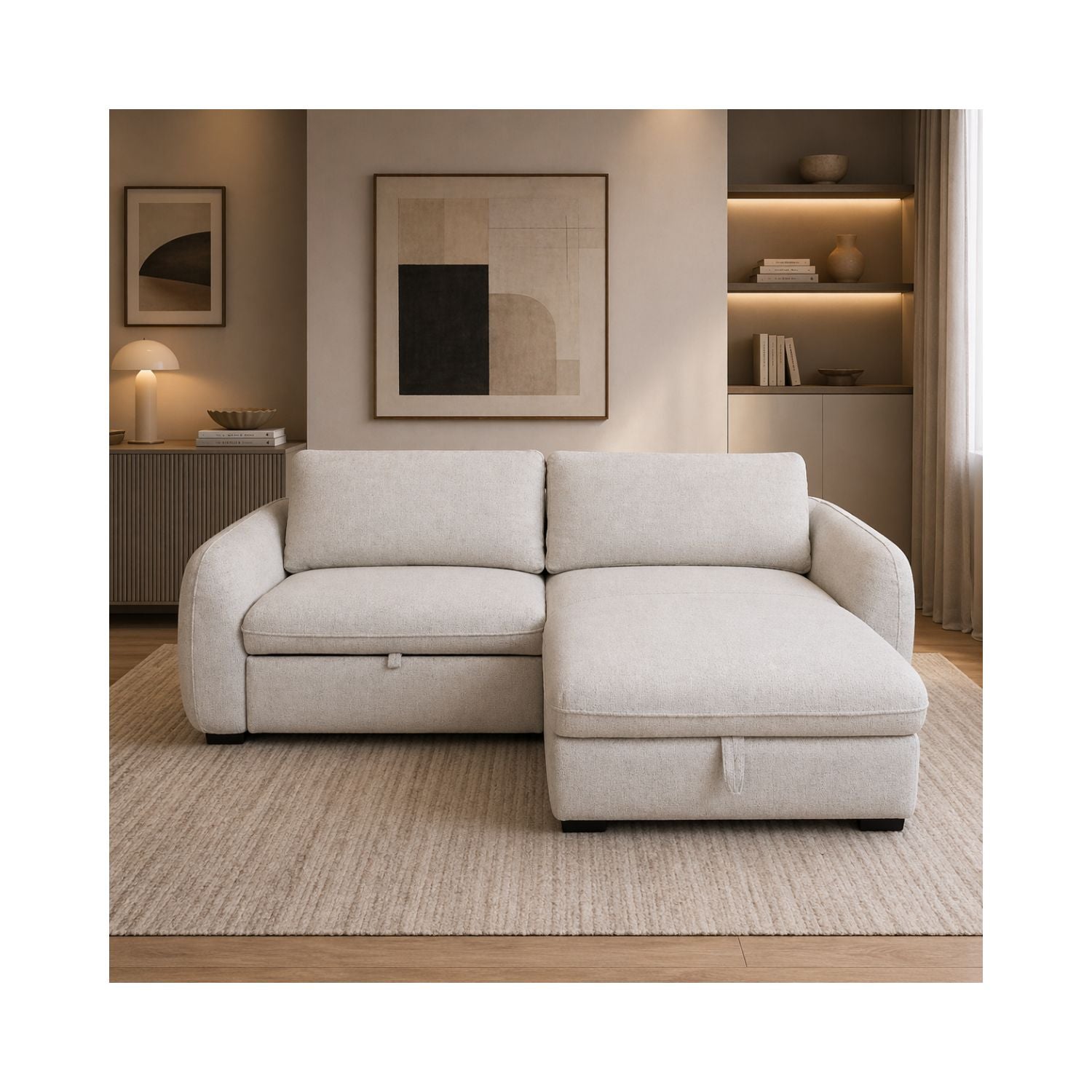 Cassey Pullout Sleeper Sectional with Storage Chaise