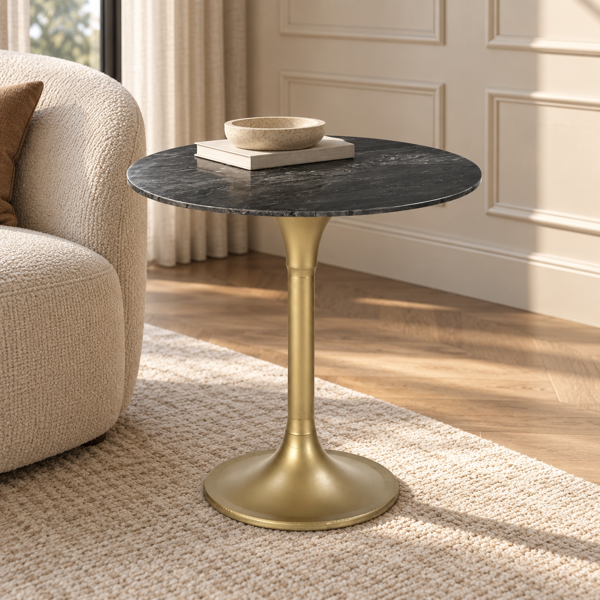 Casson Bistro Table - Italian Black Marble