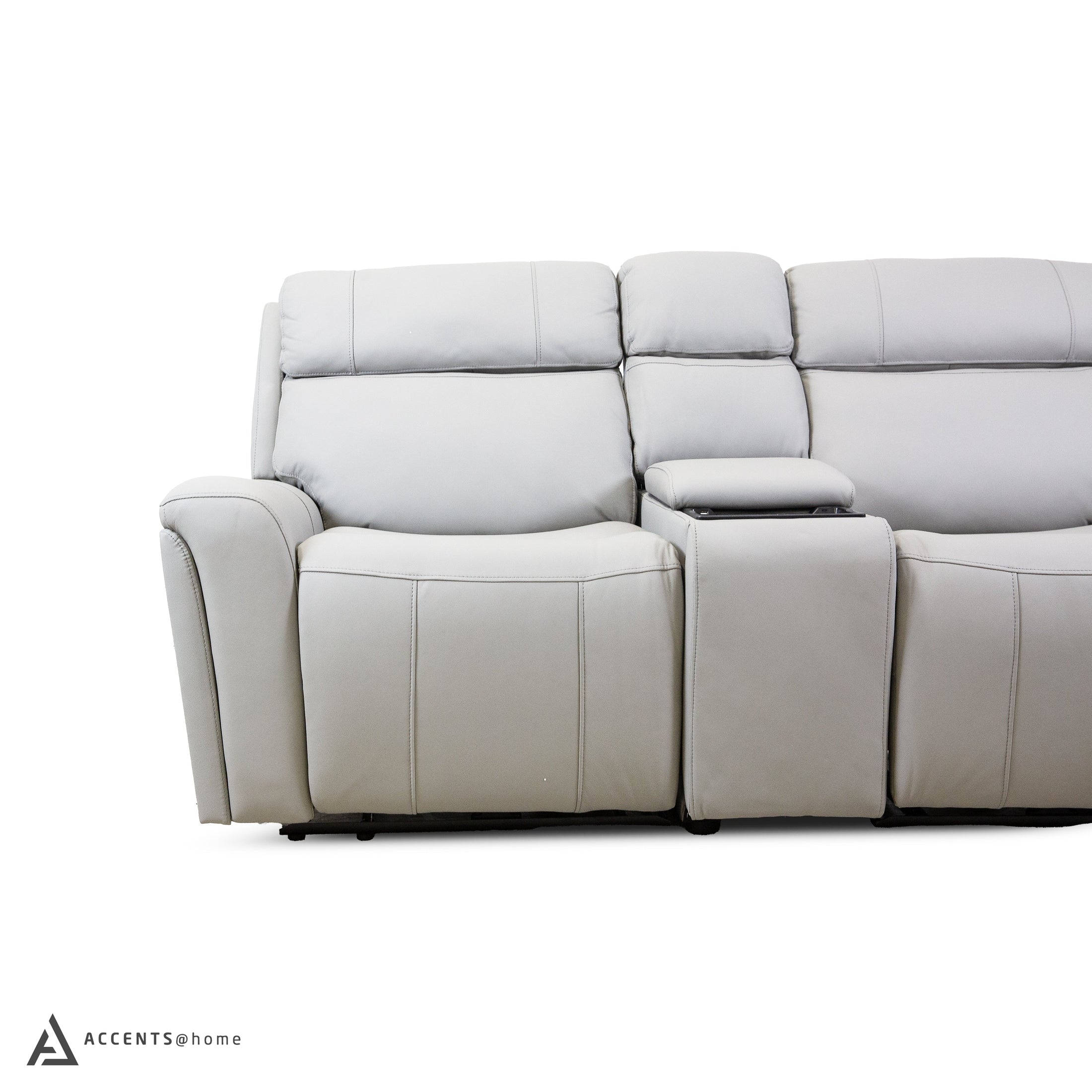 Cavallo Genuine Leather Power Recliner Loveseat with Console