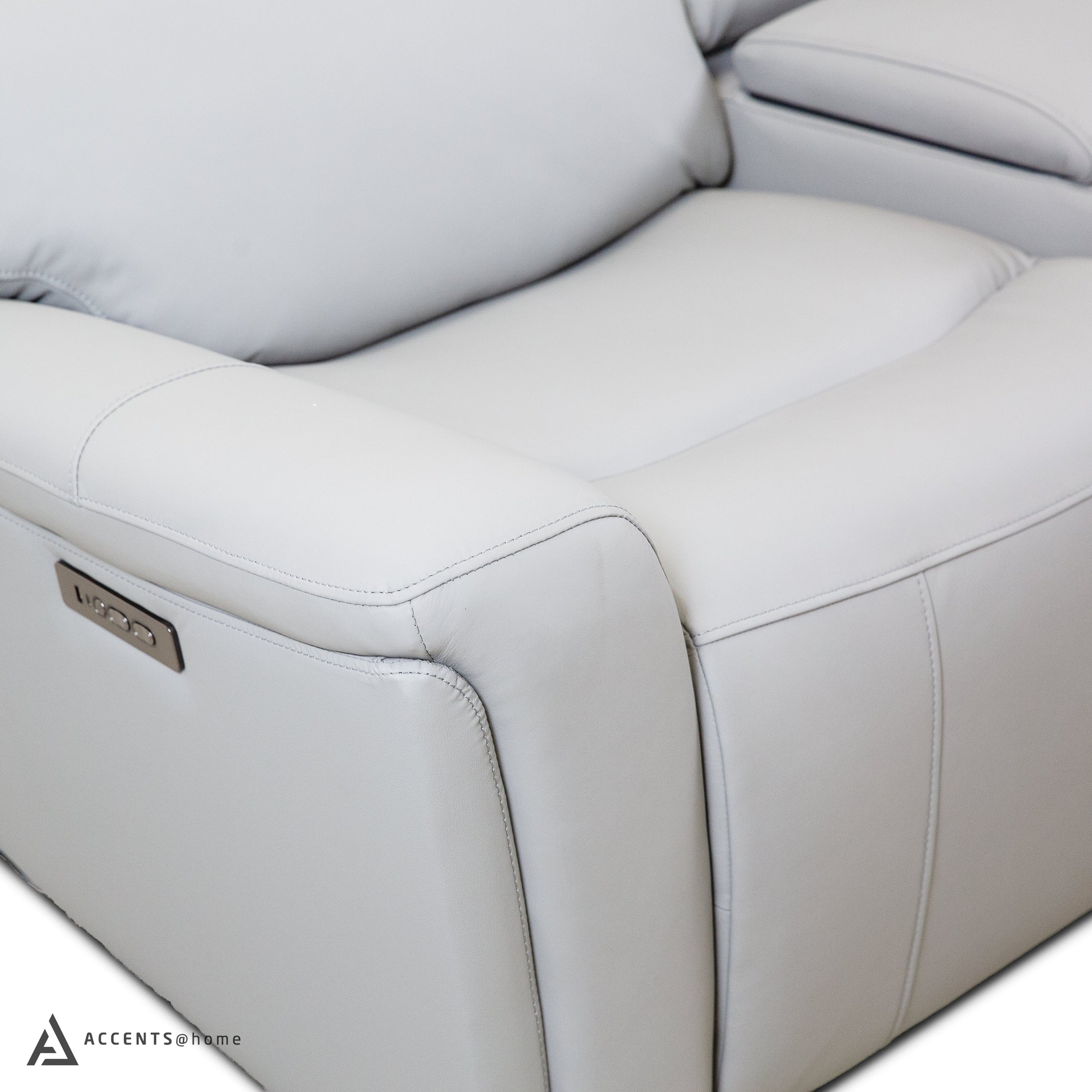 Cavallo Genuine Leather Power Recliner Loveseat with Console