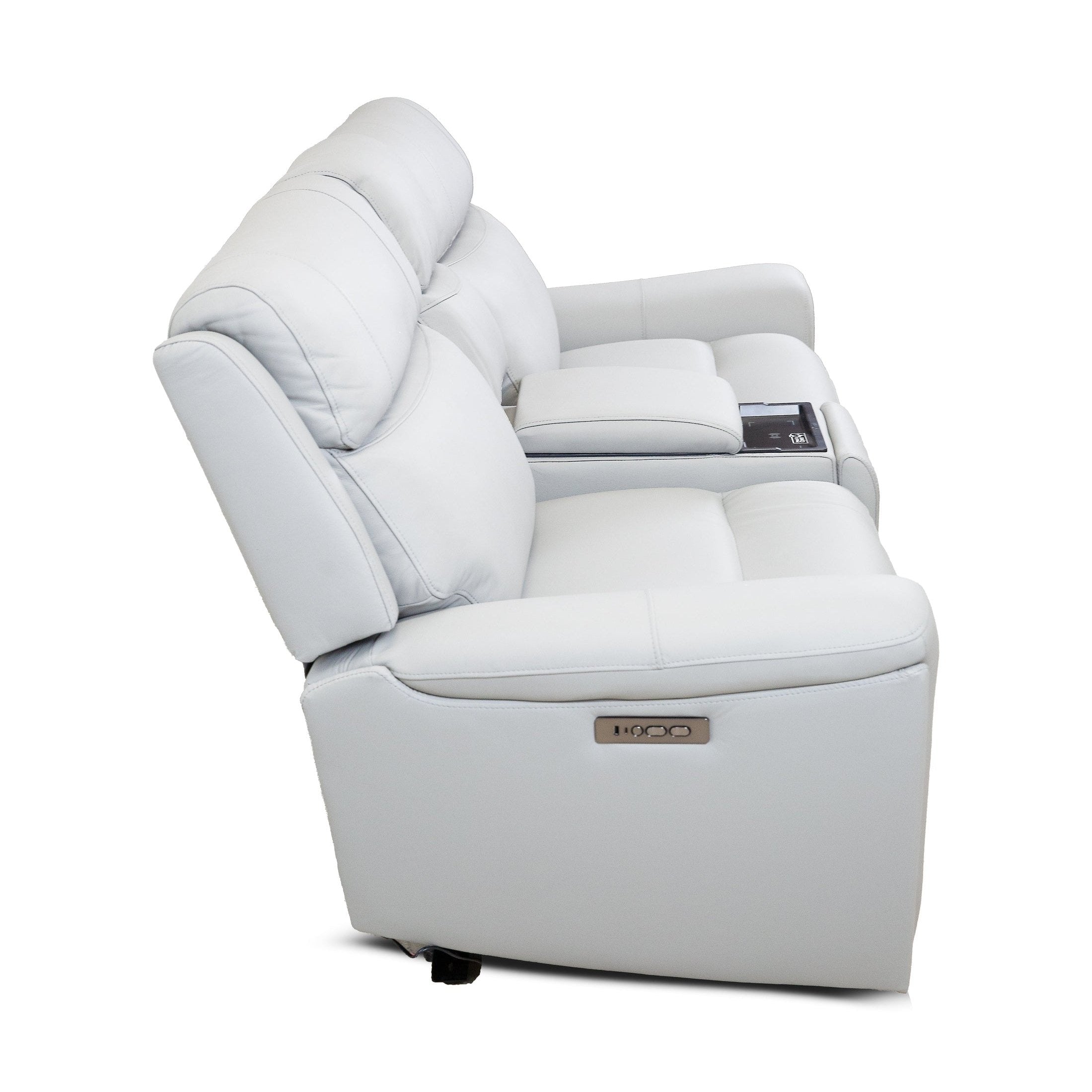 Cavallo Genuine Leather Power Recliner Loveseat with Console