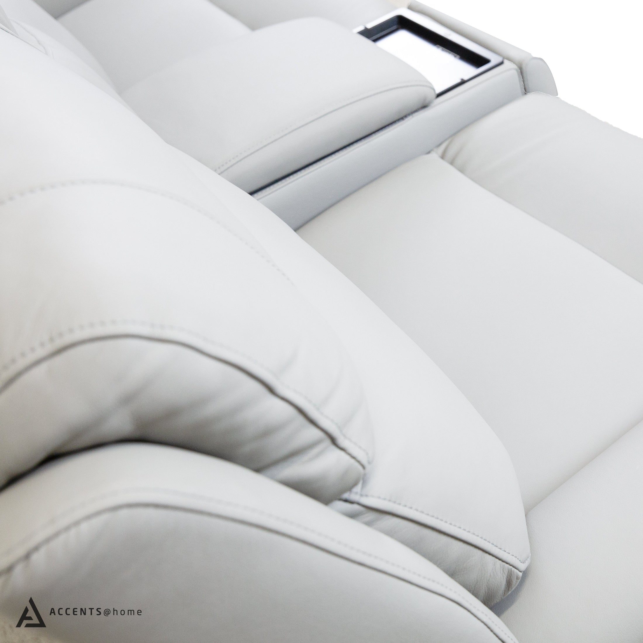 Cavallo Genuine Leather Power Recliner Loveseat with Console