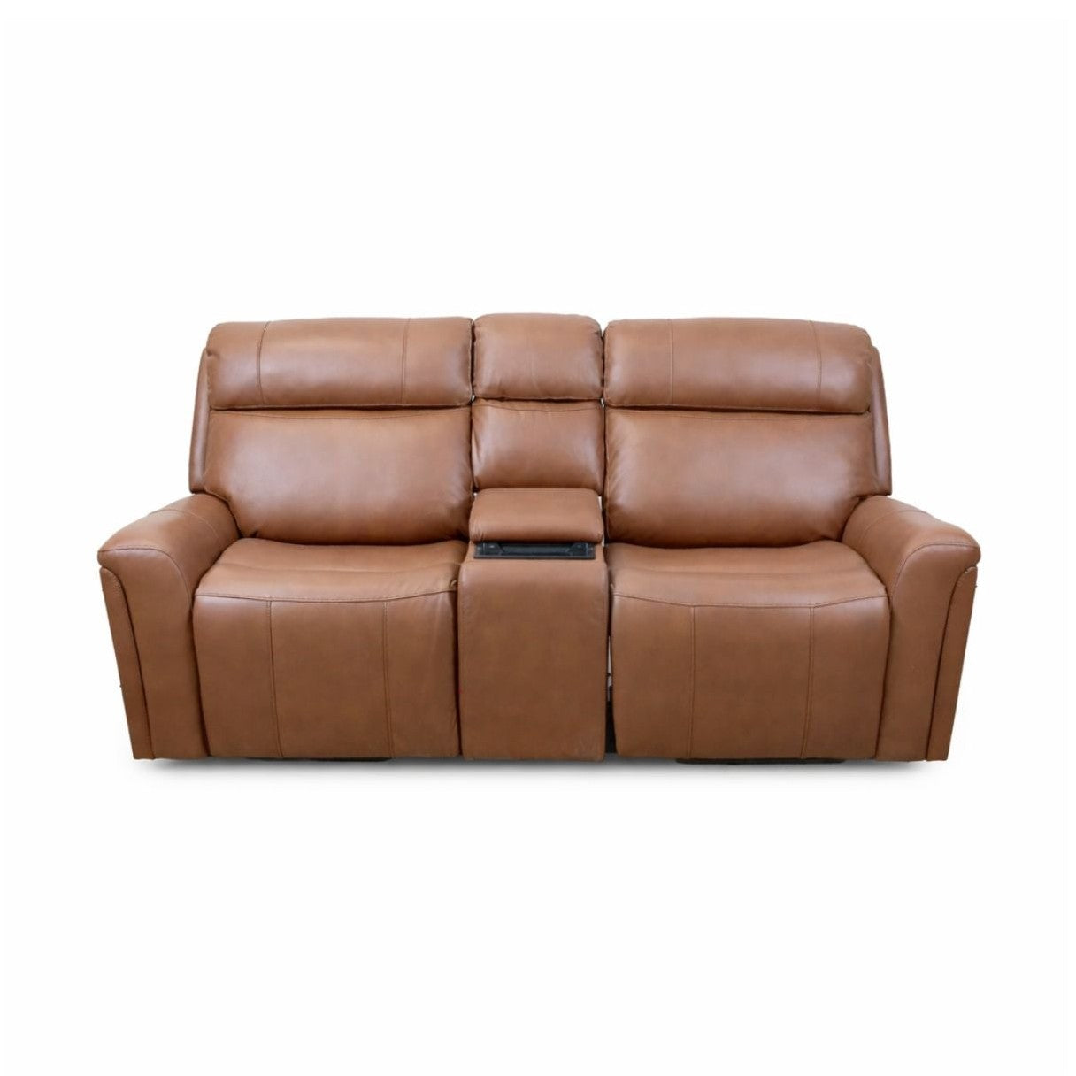 Cavallo Genuine Leather Power Recliner Loveseat with Console