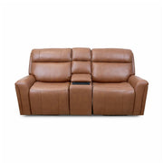 Cavallo Genuine Leather Power Recliner Loveseat with Console