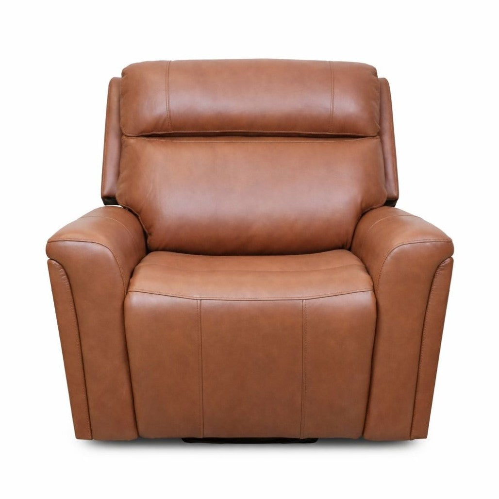 Cavallo Genuine Leather Swivel Manual Recliner Chair