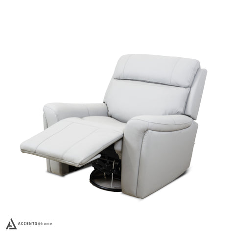 Cavallo Genuine Leather Swivel Manual Recliner Chair