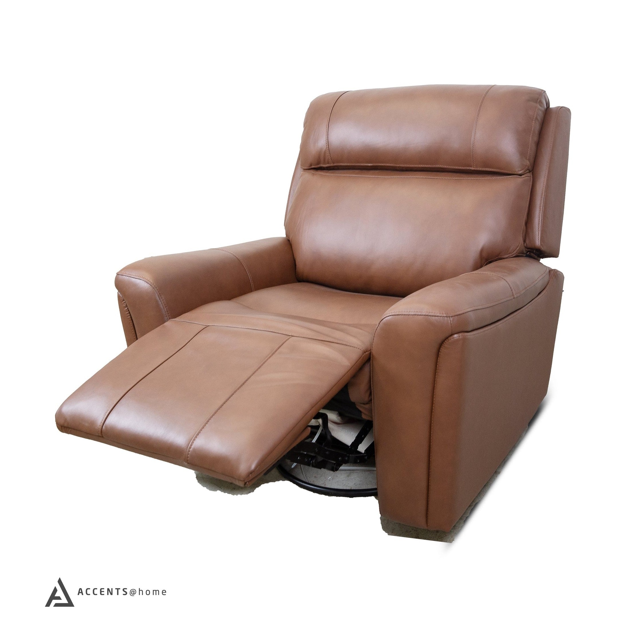 Cavallo Genuine Leather Swivel Manual Recliner Chair