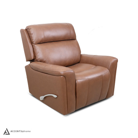 Cavallo Genuine Leather Swivel Manual Recliner Chair