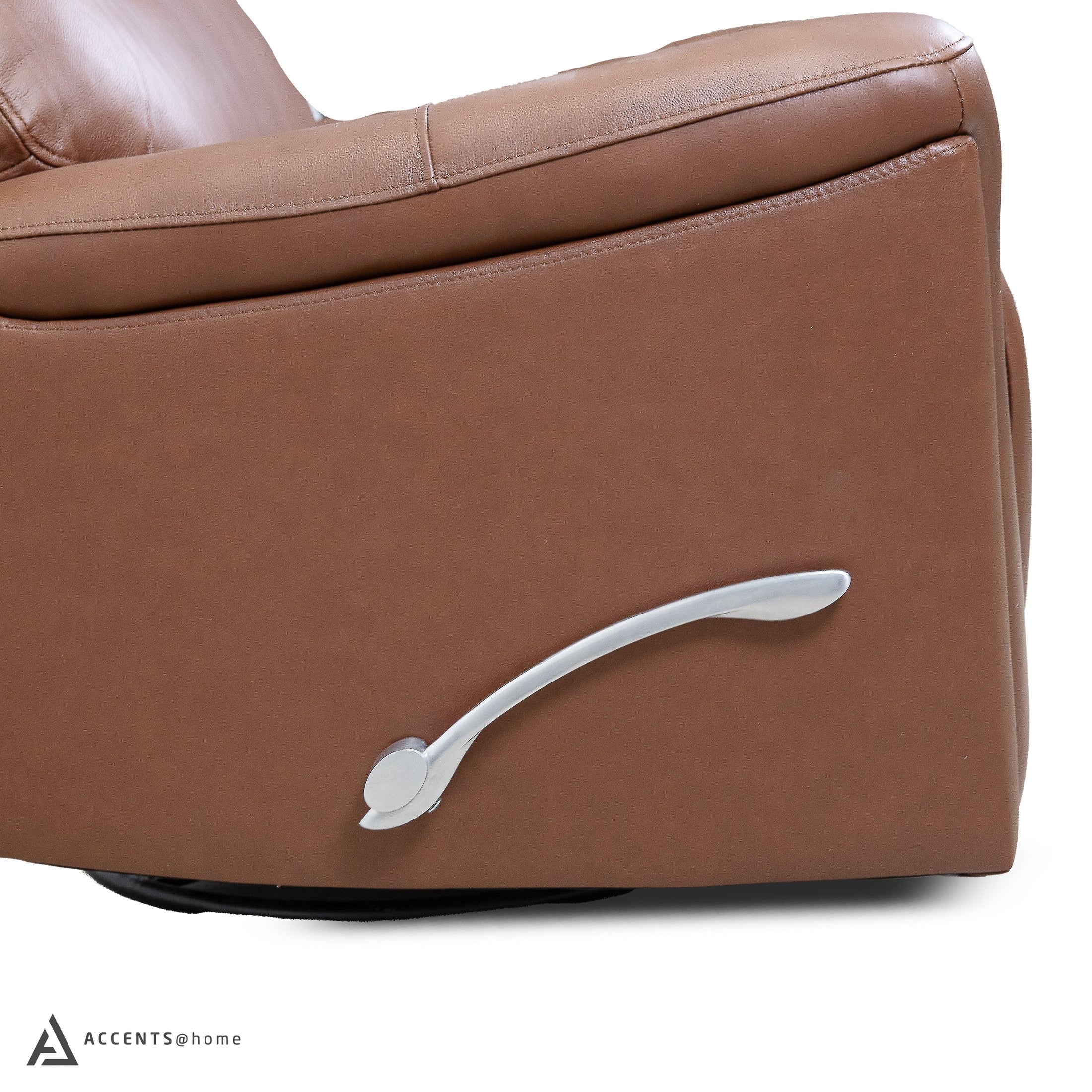 Cavallo Genuine Leather Swivel Manual Recliner Chair