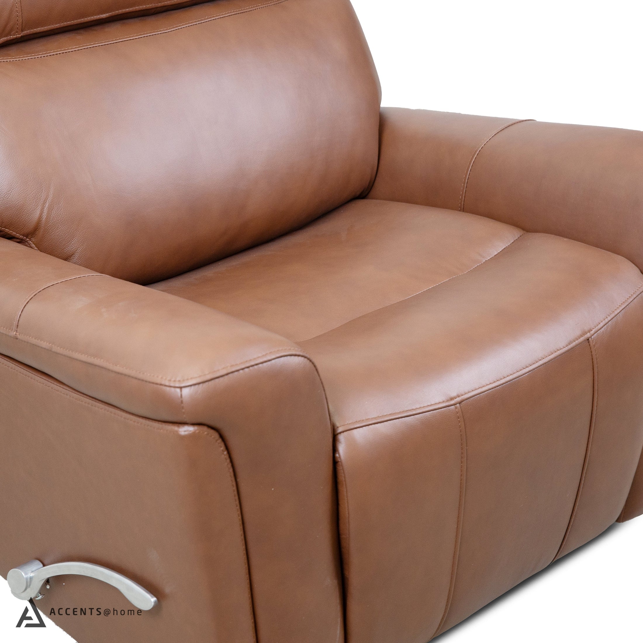 Cavallo Genuine Leather Swivel Manual Recliner Chair