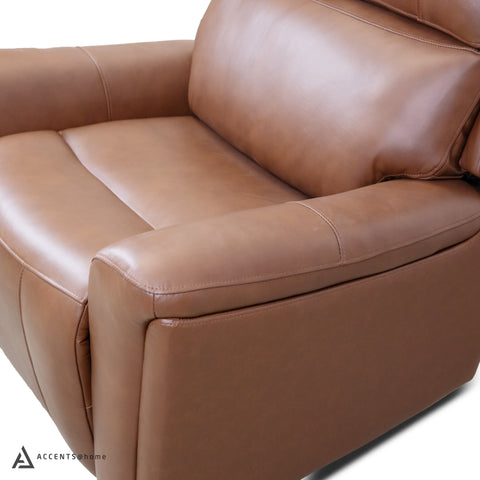 Cavallo Genuine Leather Swivel Manual Recliner Chair